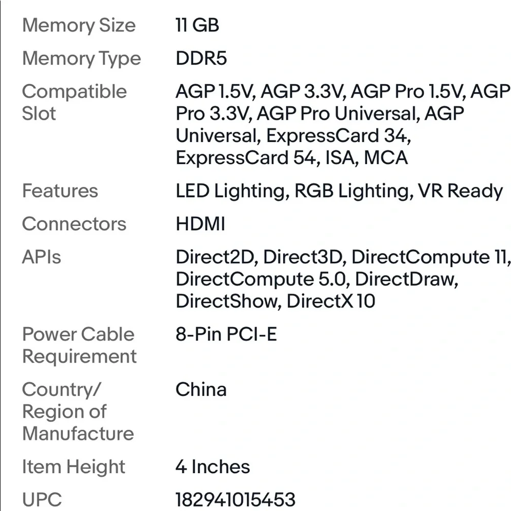 11 GB DDR5 Graphics Card Gigabyte NVIDIA